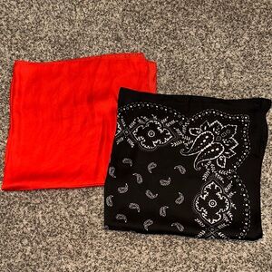 Red and black paisley wild rags